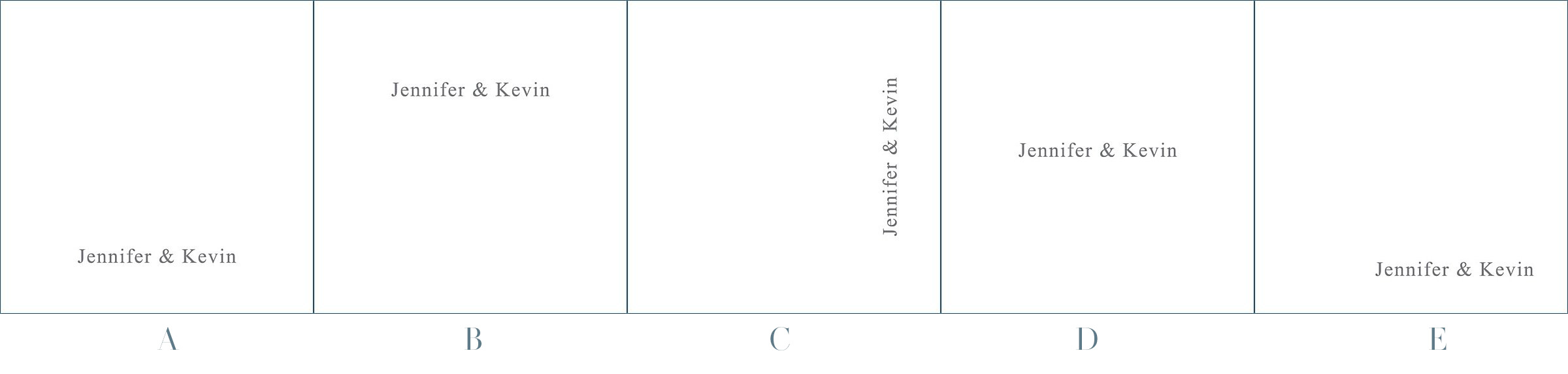 wedding album debossing location options