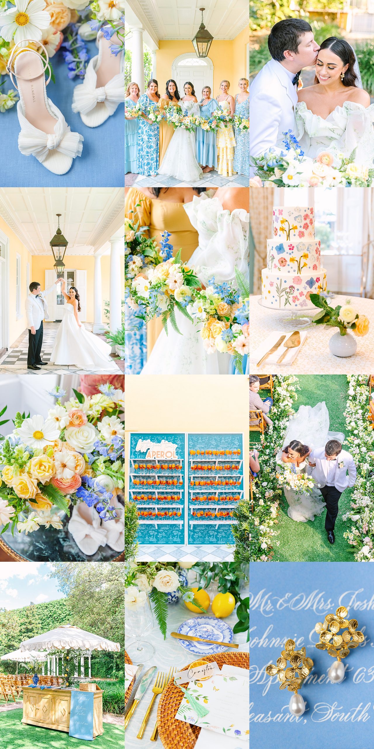 Blue Yellow Italian Inspired Wedding at William Aiken House Charleston Dana Cubbage Photographer