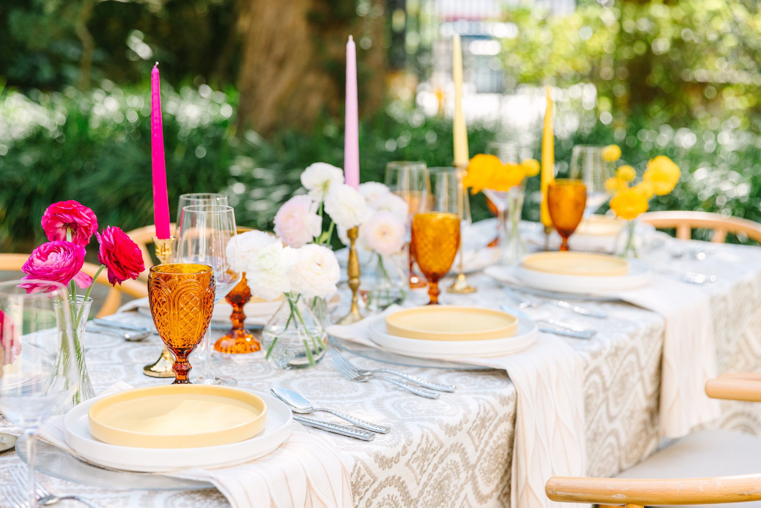 Bright Pink + Yellow Spring Styled Shoot at William Aiken House