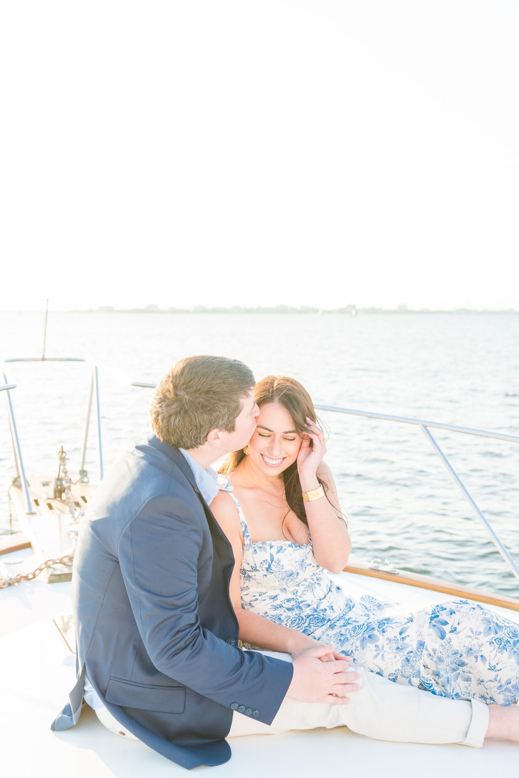 charleston engagement session on a boat