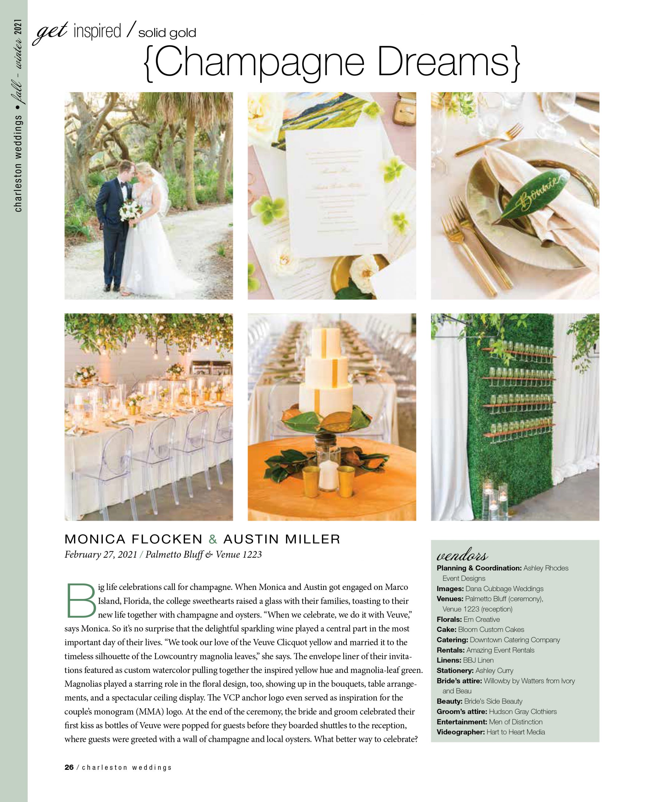 featured in charleston weddings magazine