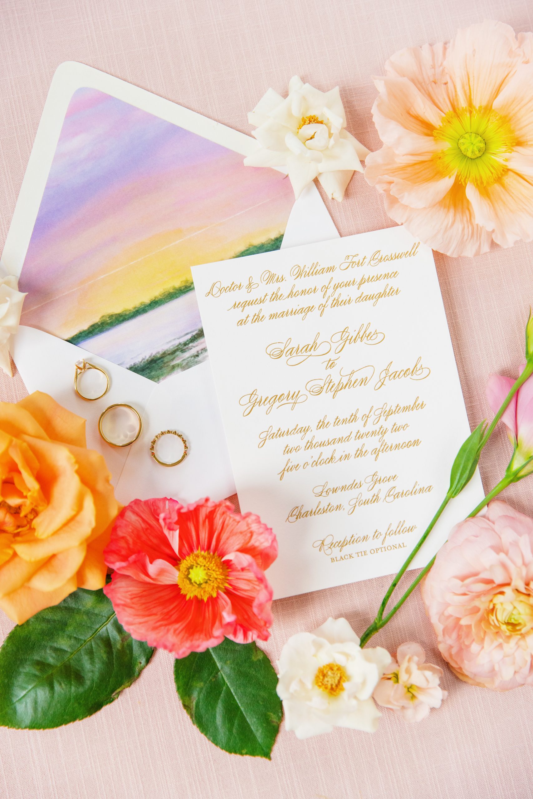 colorful lowndes grove wedding